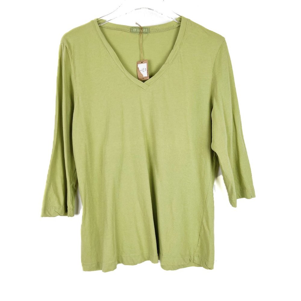 V-Neck 3/4 Sleeve Top - Green